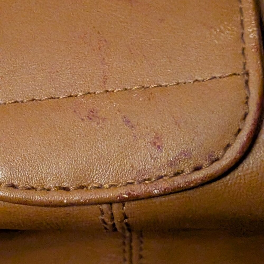 Etra Inc Brown Leather Shoulder Bag Metal Magnetic Clasp And Zipper As Is - Picture 13 of 16